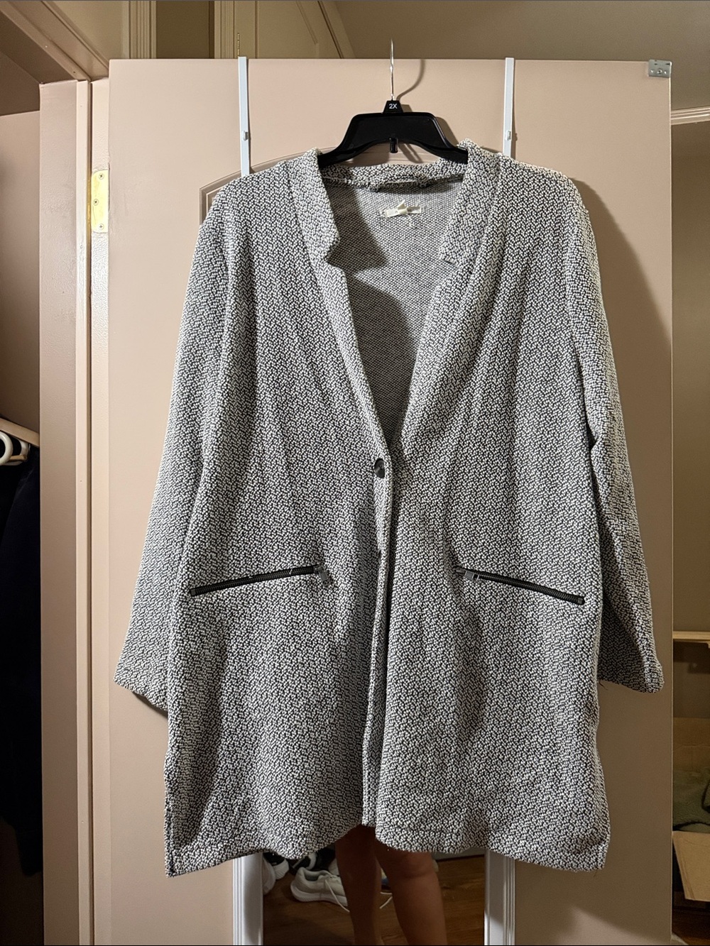 Maurices Gray Open-Front Textured Drape Cape